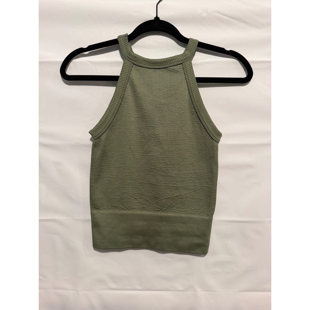 Free People Intimately Sage Green Ribbed Halter Tank Top XS/S